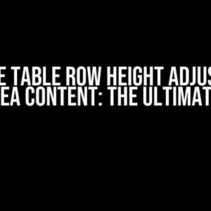 Make Table Row Height Adjust to Textarea Content: The Ultimate Guide