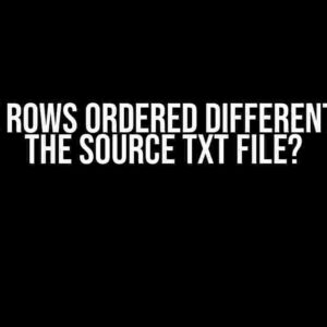 Why are Rows Ordered Differently than the Source TXT File?